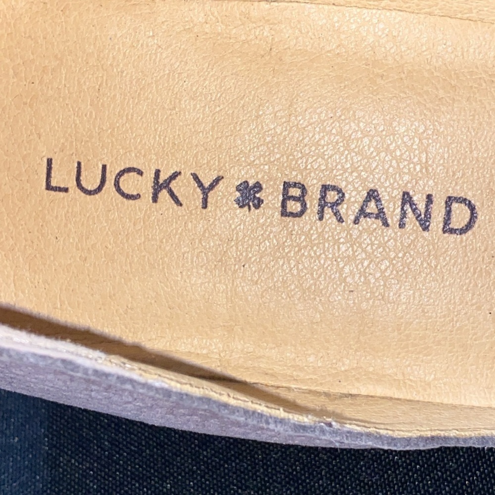EUC Lucky Brand  MORIAH Gray PEBBLED LEATHER SLIPON LOAFER CLEAN SHOES WO SIZE 9 - Picture 5 of 13